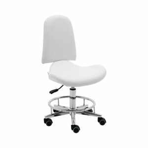 Otočná židle na kolečkách s opěradlem 44–58 cm 150 kg bílá - Taburety na kolečkách physa