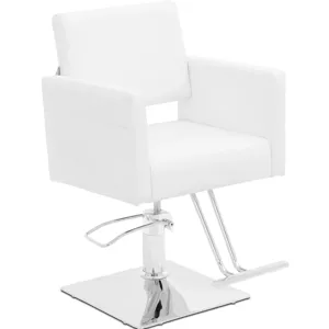 Kadeřnické křeslo Ribbleton s podnožkou výška sedáku 45–55 cm 150 kg bílá - Zařízení salonů physa