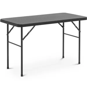 Skládací stůl 0 x 0 x 0 cm vnitřní/venkovní černý - Zahradní lehátka Uniprodo