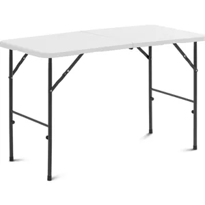 Skládací stůl 120 x 60 x 74,50 cm 75 kg vnitřní/venkovní bílý - Zahradní lehátka Uniprodo