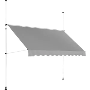 Upínací markýza 2–3,1 m 300 x 120 cm odolná proti UV záření antracitově šedá / bílá - Zahradní nábytek Uniprodo