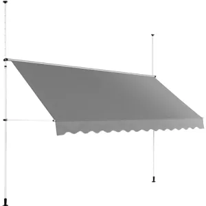 Upínací markýza 2–3,1 m 350 x 120 cm odolná proti UV záření antracitově šedá / bílá - Zahradní nábytek Uniprodo