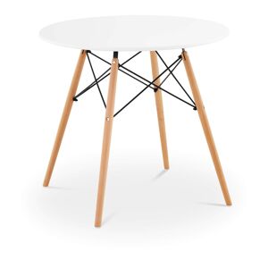 Stůl kulatý Ø 80 cm bílý černé ocelové výztuhy - Cateringové stoly Fromm & Starck