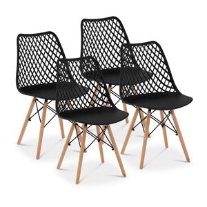 B-zboží Sada 4 židlí sada 4 ks až 150 kg plocha sedadla 450 x 440 mm černá - Zboží z druhé ruky Potřeby pro gastronomii Fromm & Starck