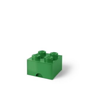 LEGO úložný box 4 s šuplíkem - tmavě zelená