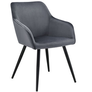 Juskys Židle Tarje se sametovým potahem v tmavě šedé barvě